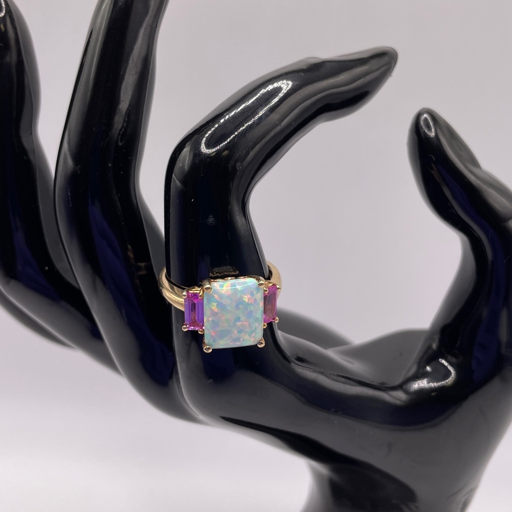 Opal & Rose de Franc Amethyst 10K Ring